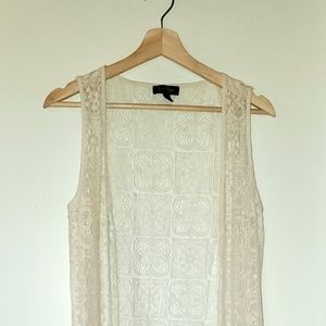 Sleevless Lace Cardigan